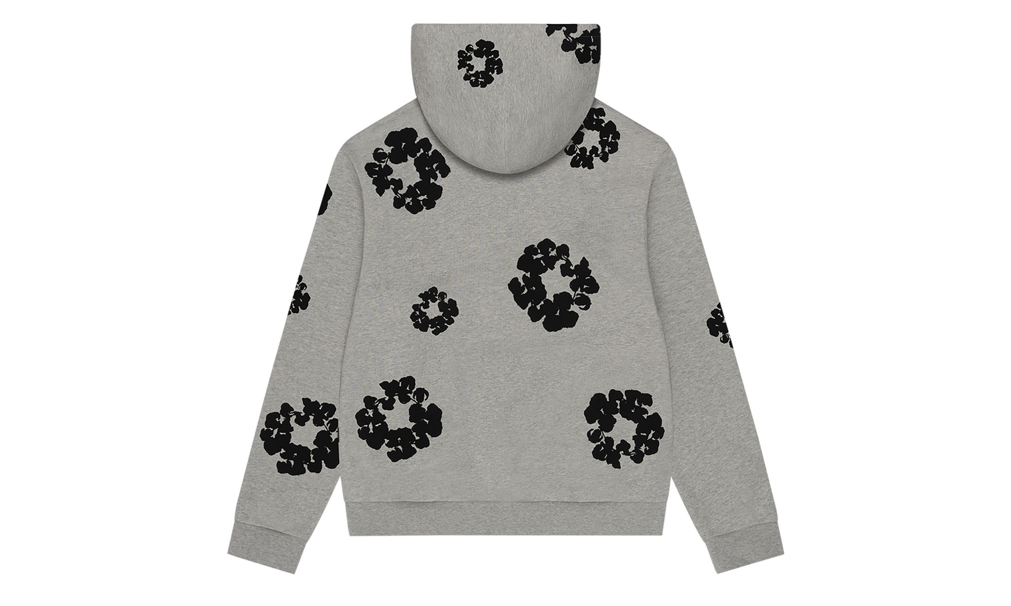 Black Cotton Wreath Hoodie "Grey" DT352
