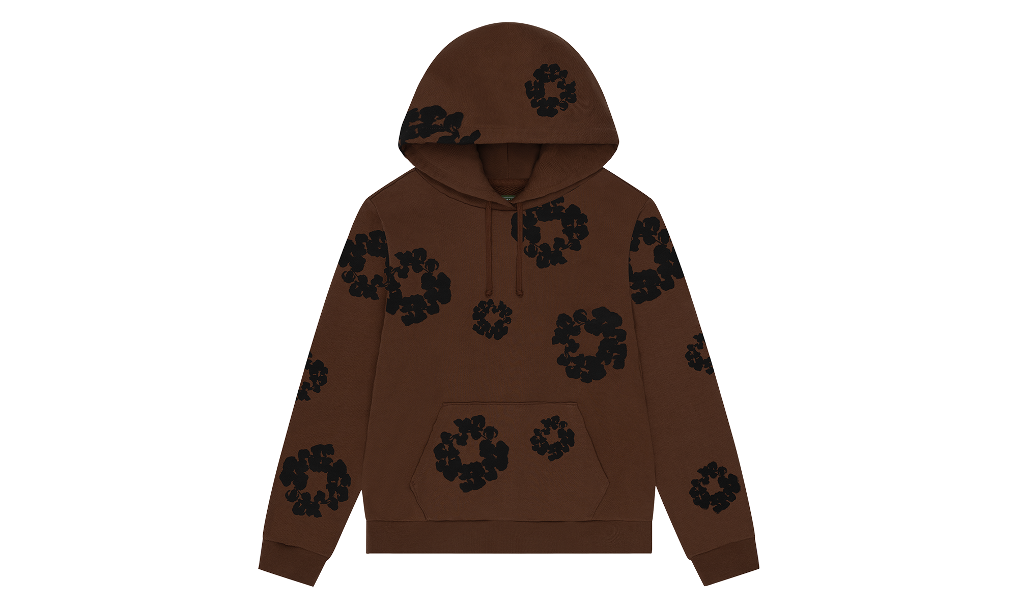 Black Cotton Wreath Hoodie "Brown" DT355