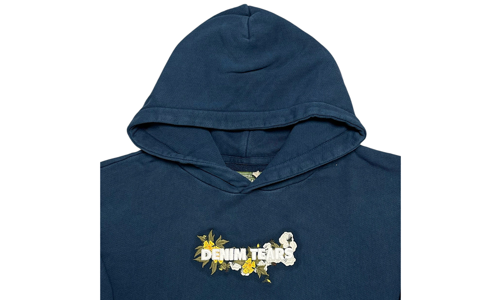 Embroidered Floral Logo Hoodie "Navy" DT282