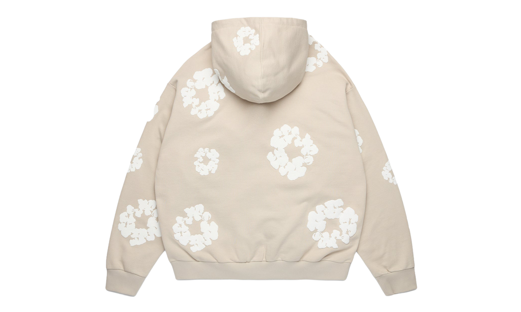 Cotton Wreath Zip Hoodie "Cream" DT613