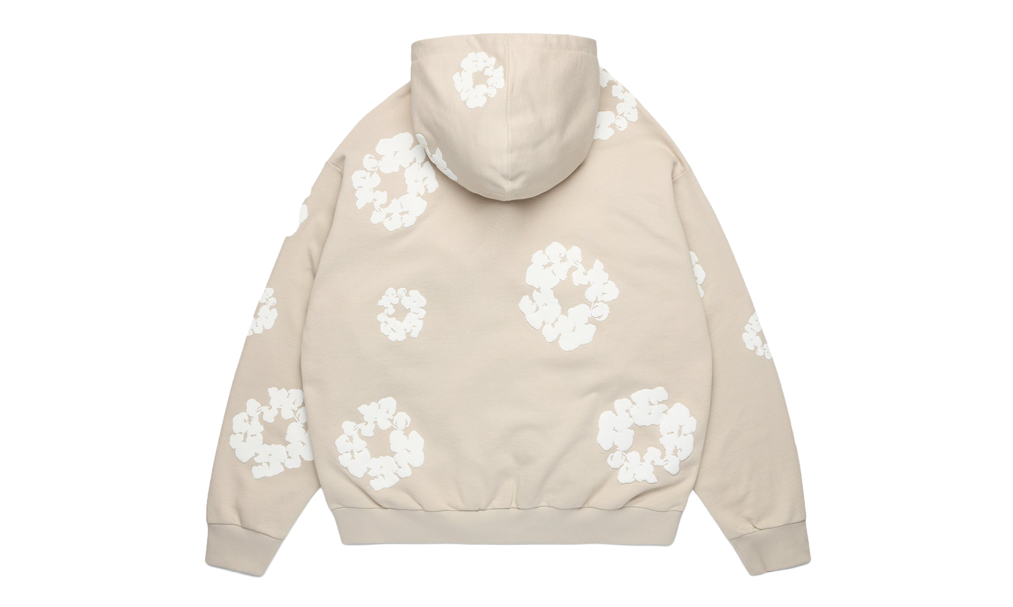 Cotton Wreath Zip Hoodie "Cream" DT613