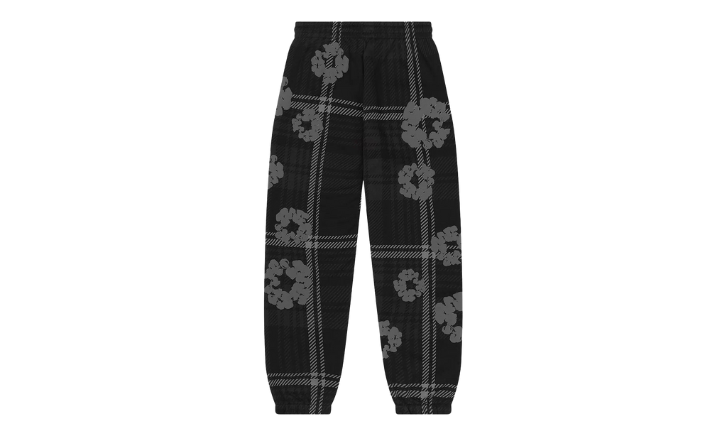 Plaid Cotton Wreath Sweatpants "Black" DT384