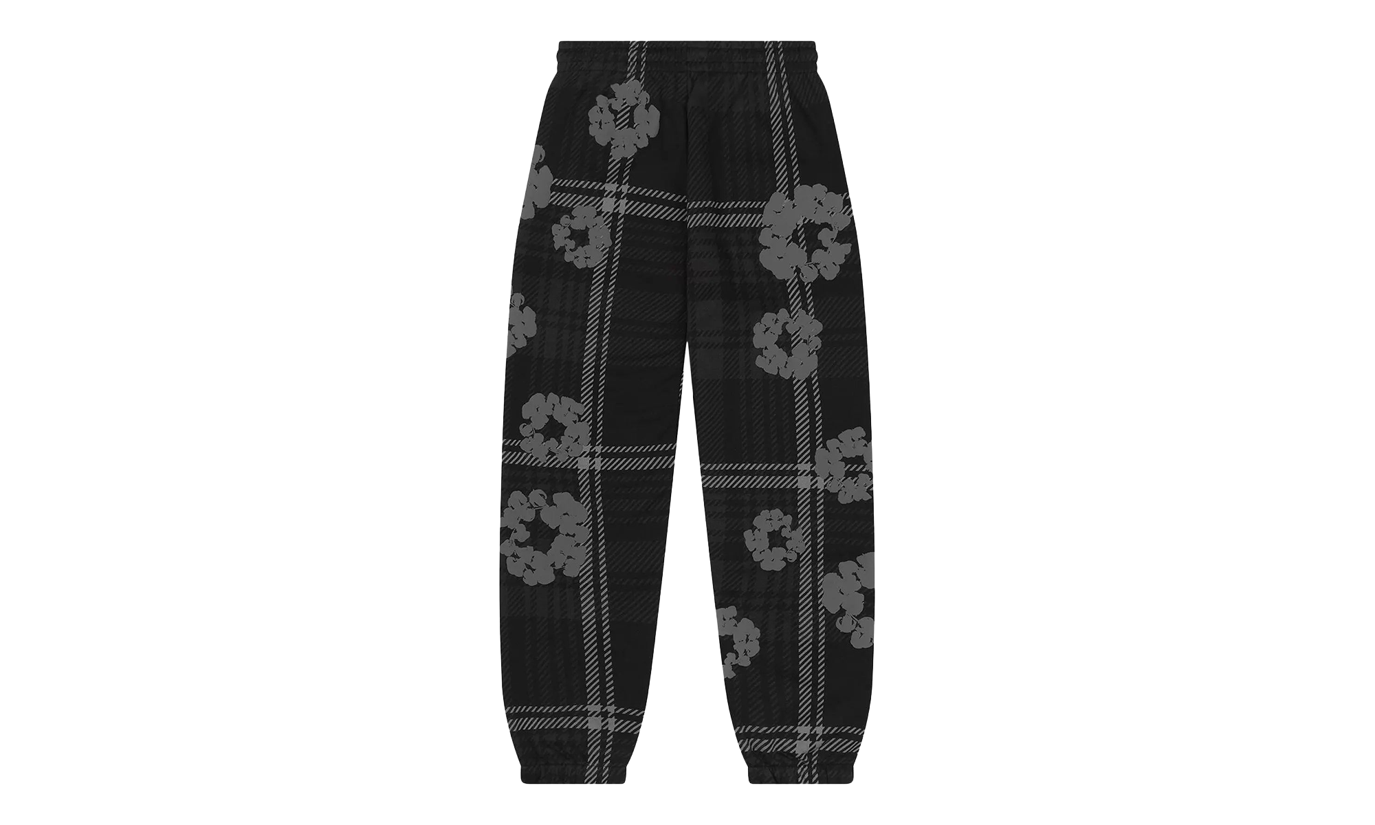 Plaid Cotton Wreath Sweatpants "Black" DT384