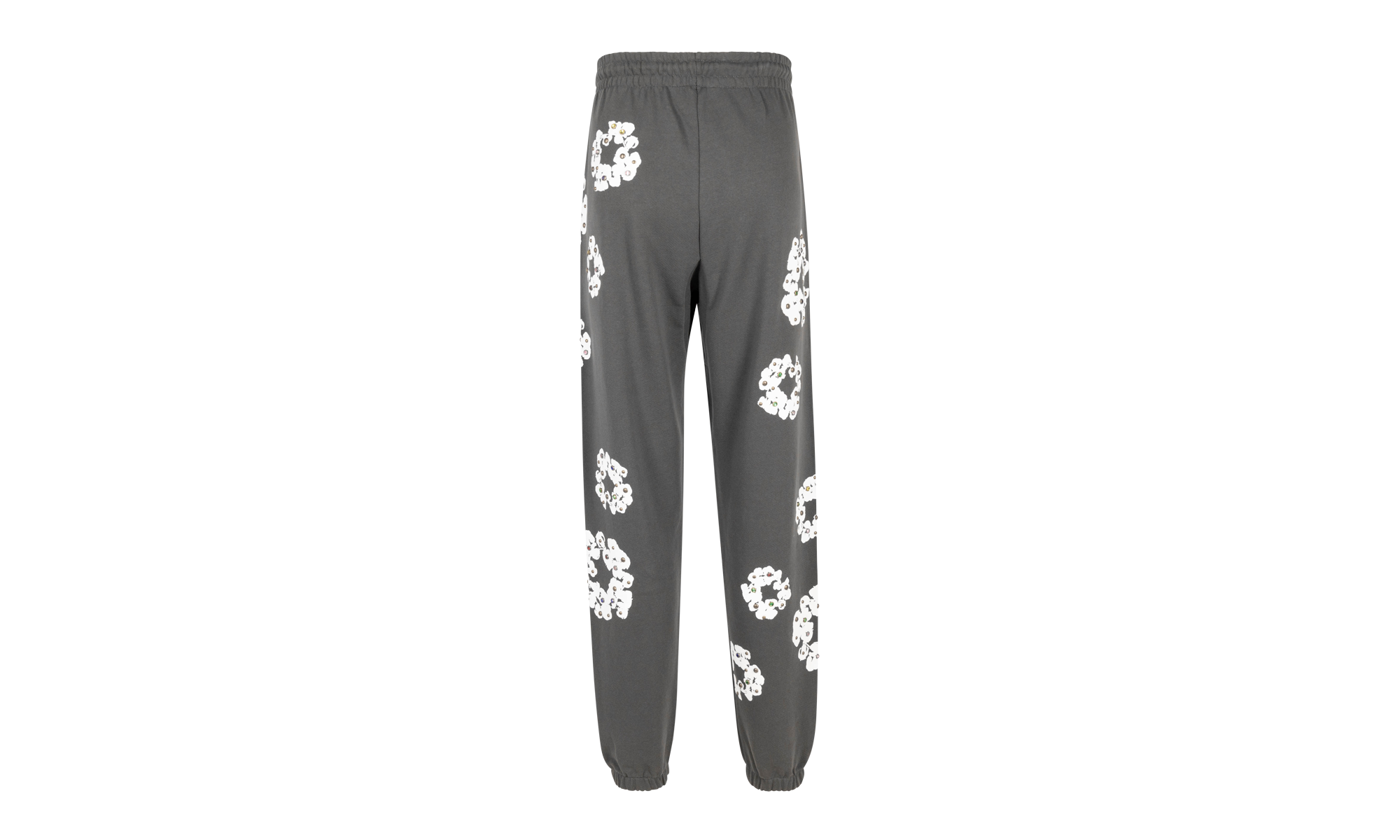 Rhinestone Cotton Wreath Sweatpants "Vintage Black" DT029