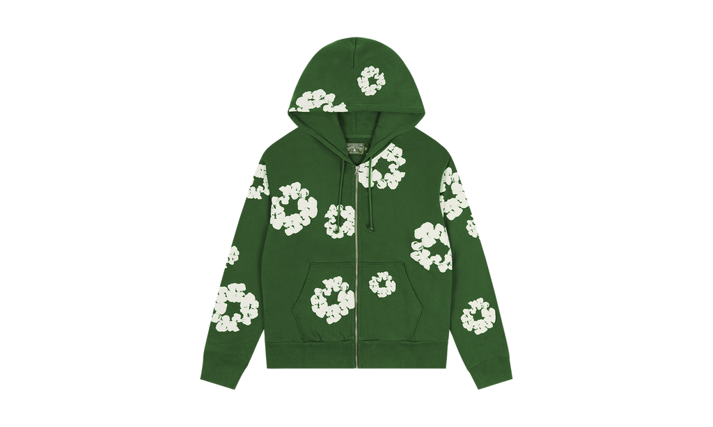 Cotton Wreath Zip Hoodie Green "Green" DT158