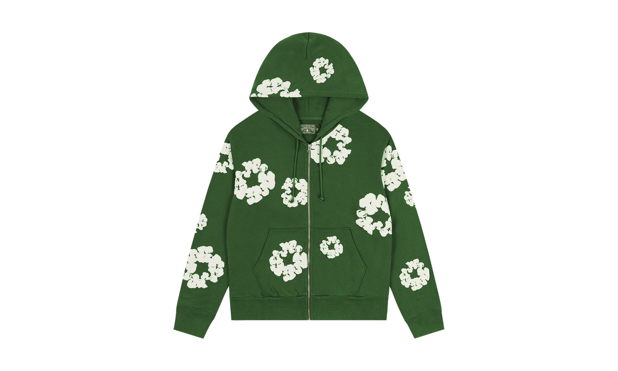 Cotton Wreath Zip Hoodie Green "Green" DT158