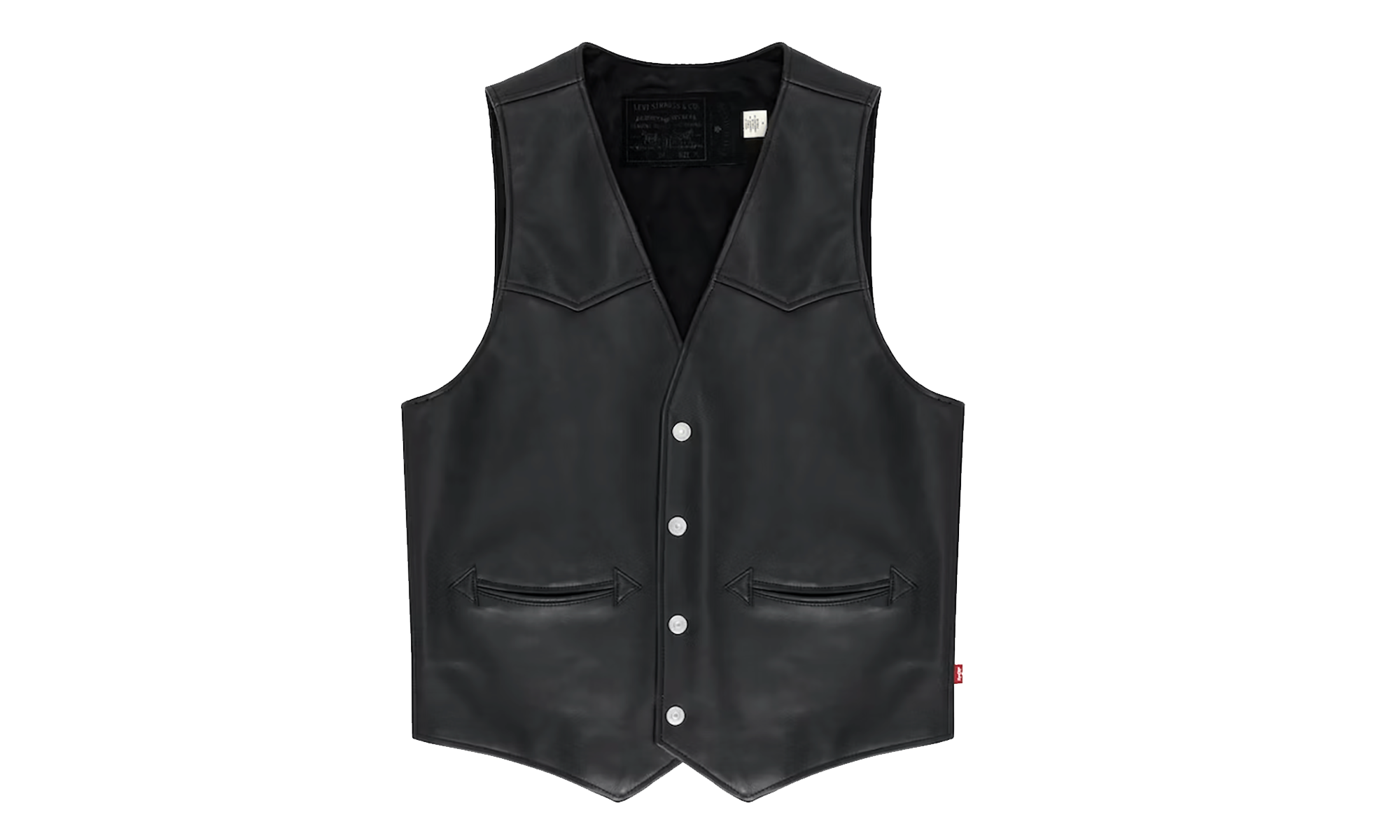 Tracy’s King Tut Patch Leather Vest "Black" DT609