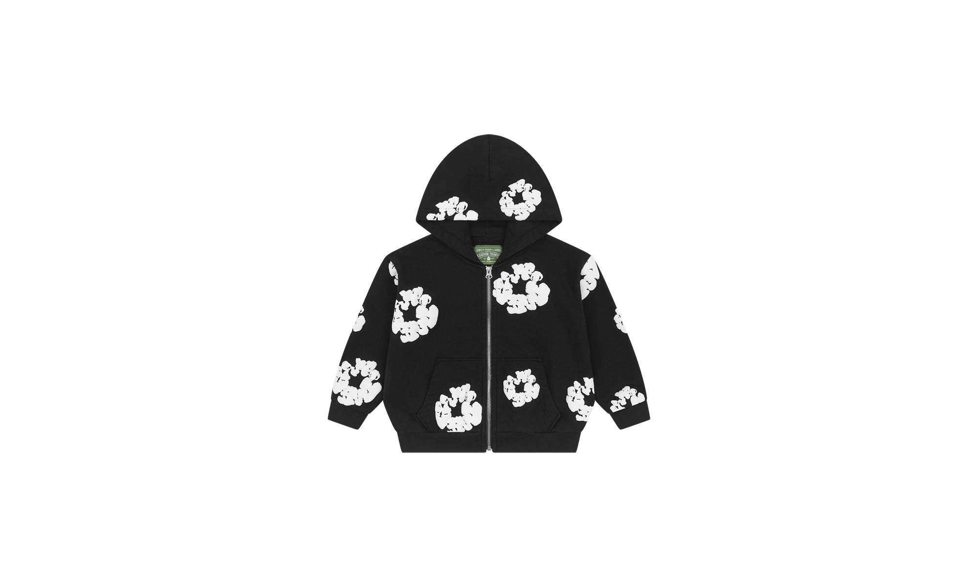Kids Cotton Wreath Zip Hoodie "Black" DT145