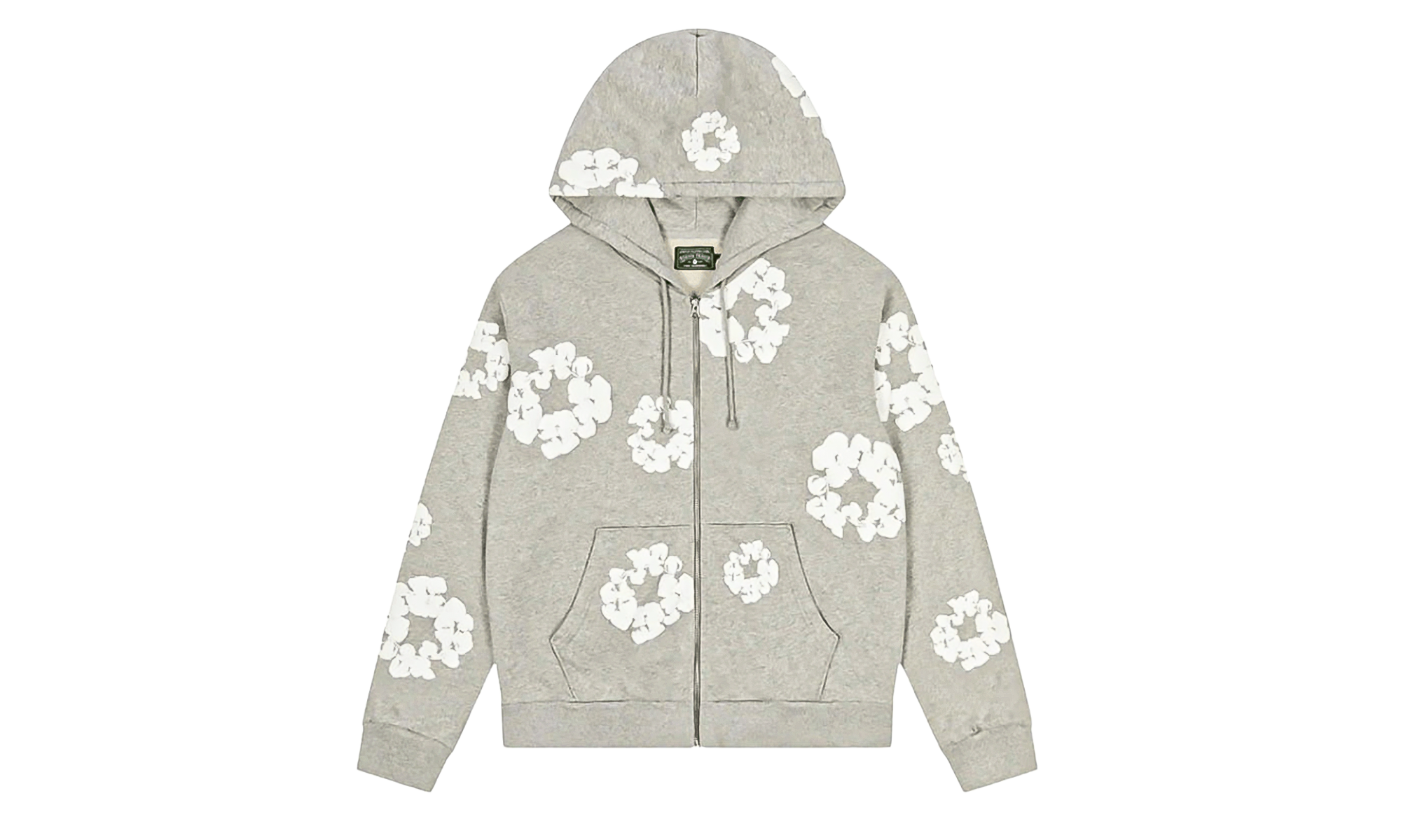Cotton Wreath Zip Up Hooded Sweatshirt "Grey" DT373