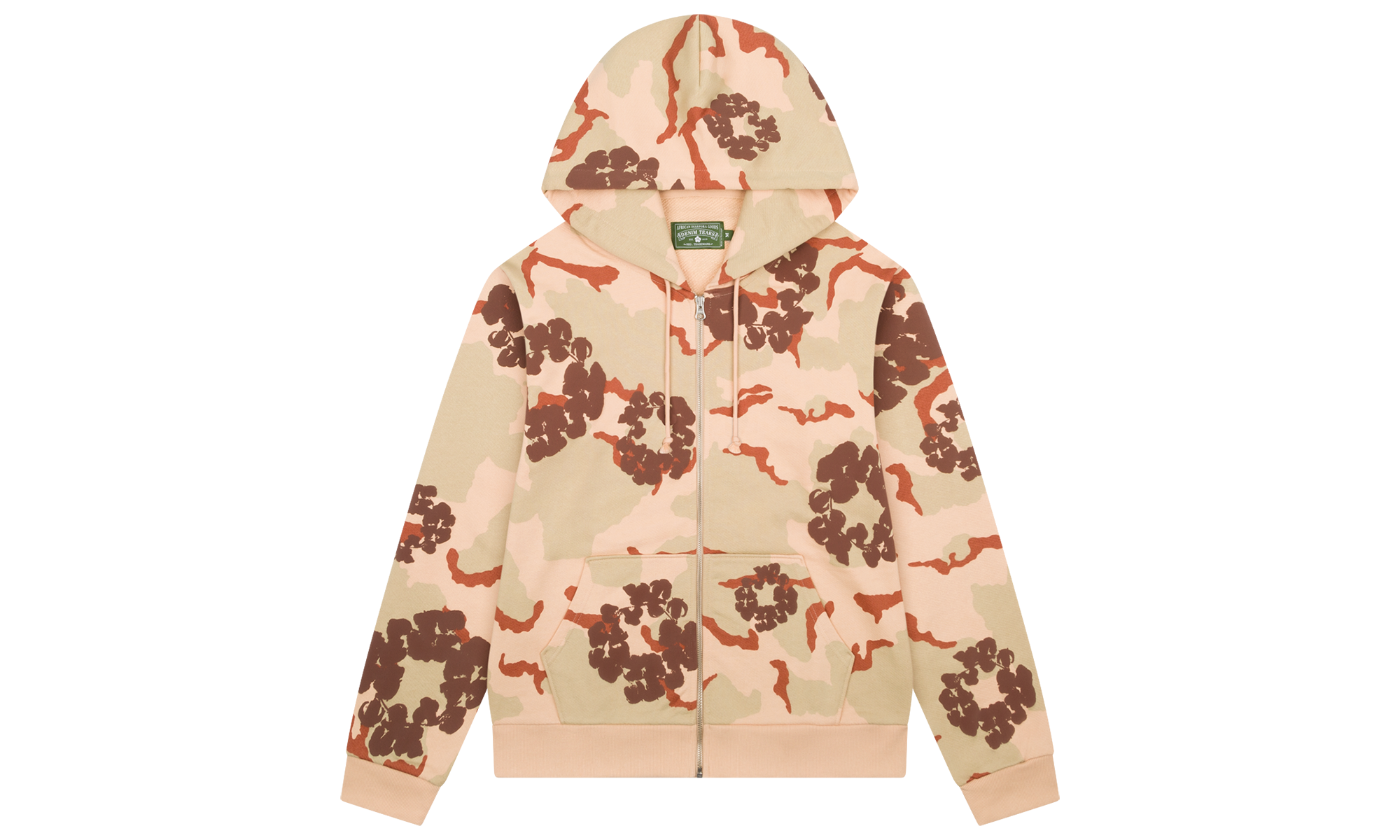 Cotton Wreath Zip Hoodie Tan "Tan Camo" DT131