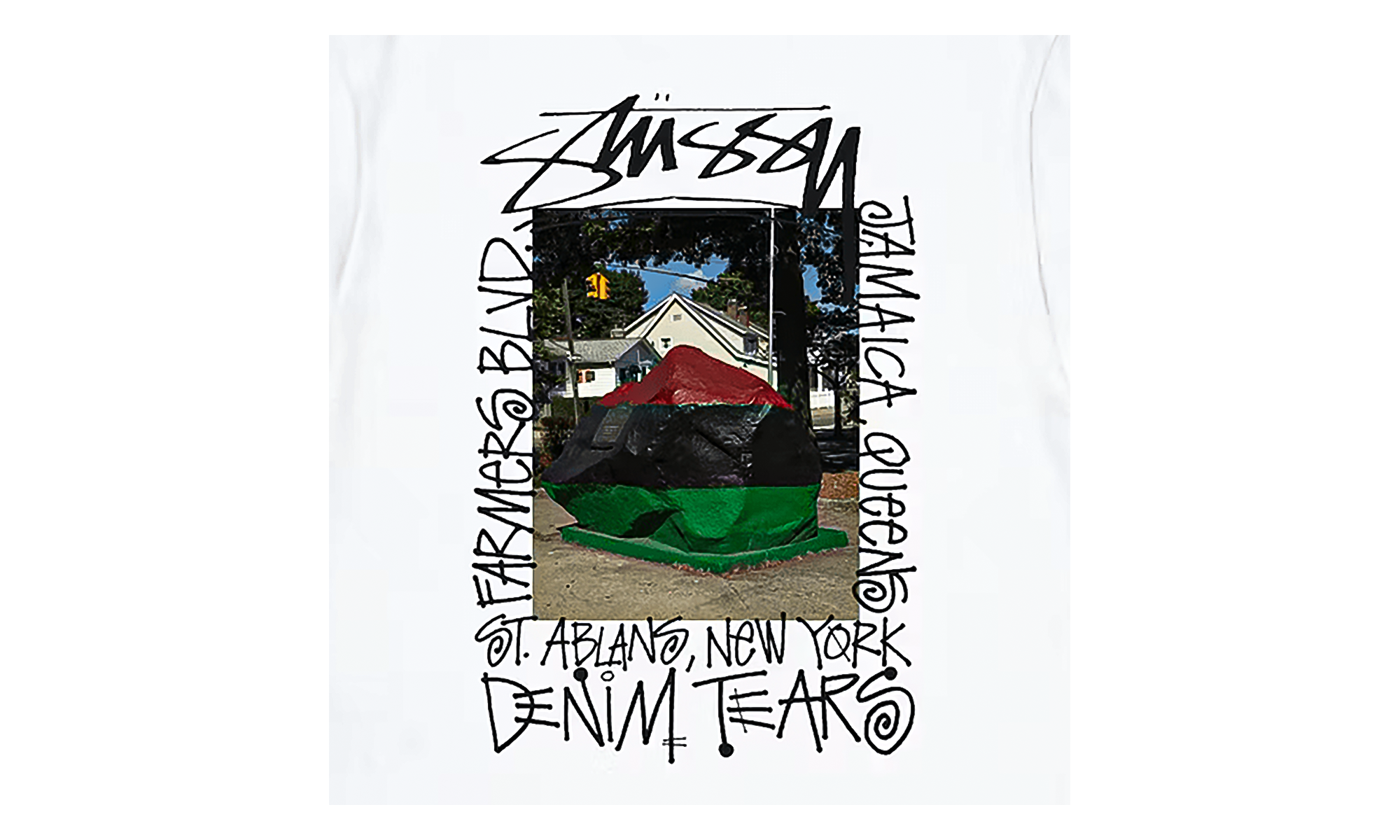 Stussy Farmers Blvd Short Sleeve Tee Shirt "White" DT309