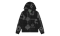 Plaid Cotton Wreath Zip Hoodie "Black" DT390