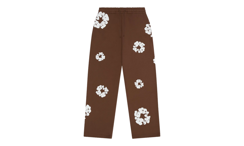 Cotton Wreath Open Hem Sweatpants "Brown" DT422