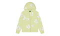 Rhinestone Cotton Wreath Zip Hoodie "Mint" DT517