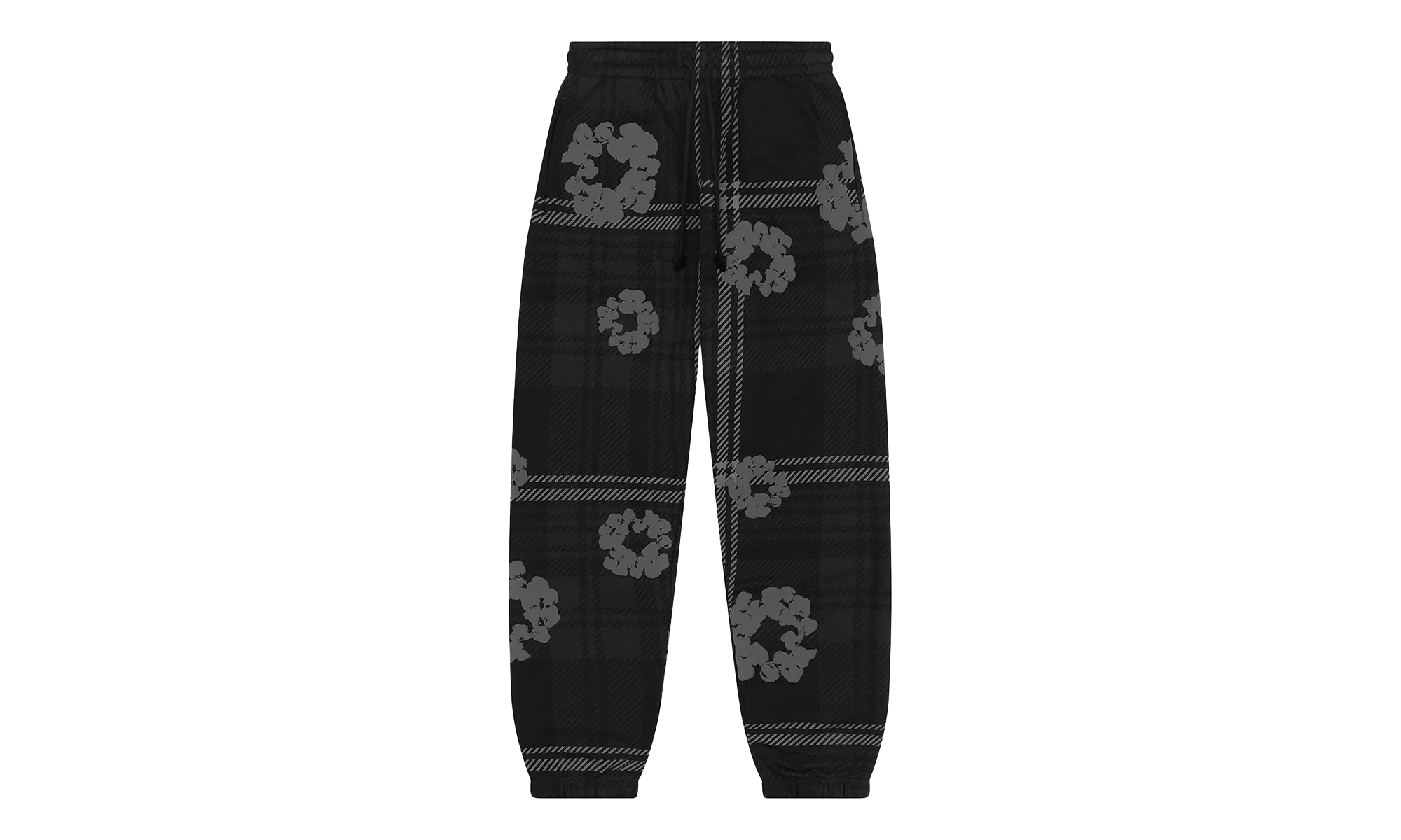 Plaid Cotton Wreath Sweatpants "Black" DT384