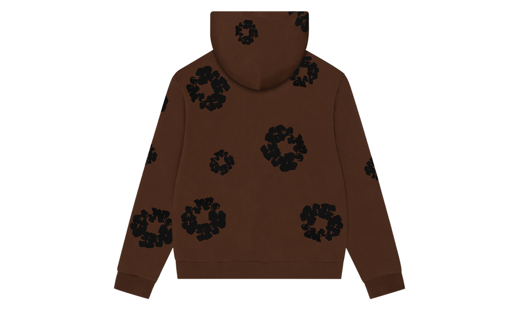 Black Cotton Wreath Hoodie "Brown" DT355