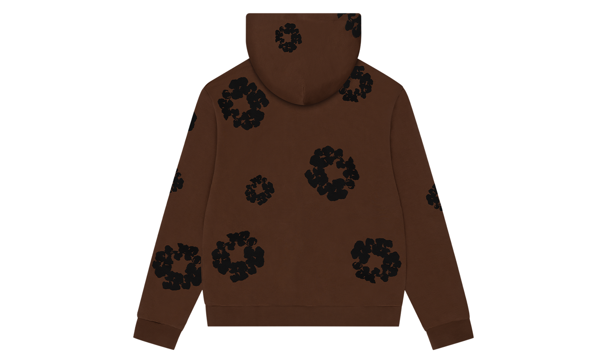 Black Cotton Wreath Hoodie "Brown" DT355