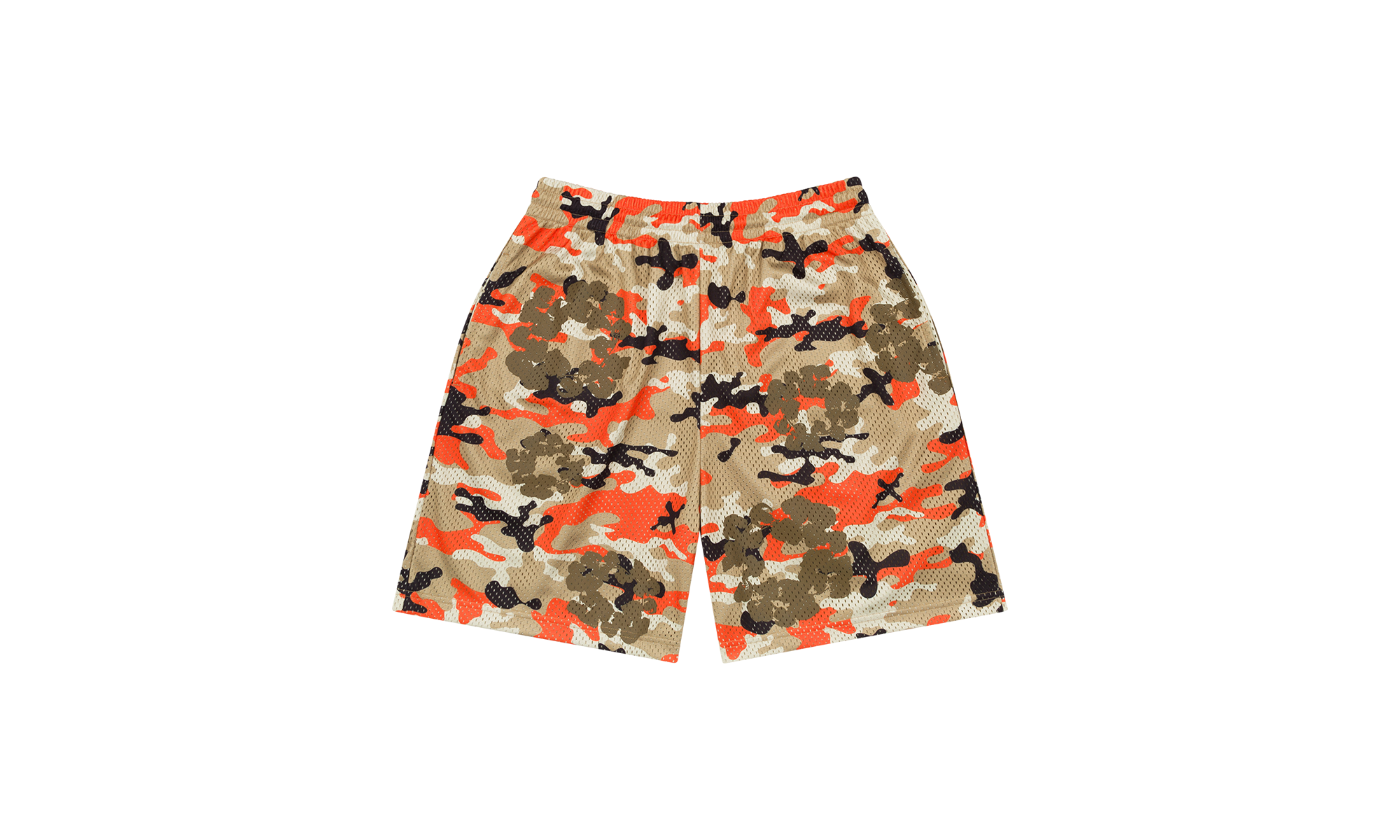 Camo Cotton Wreath Mesh Shorts "Brown" DT177