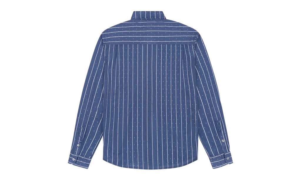 Coach Oxford Mesh Button Up Shirt "Blue" DT597