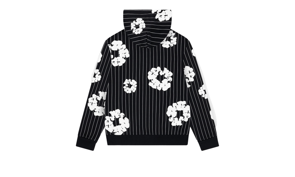 Pinstripe Wreath Zip Hoodie "Black" DT242