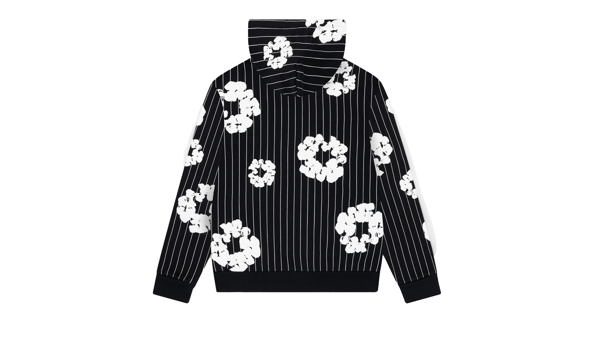 Pinstripe Wreath Zip Hoodie "Black" DT242