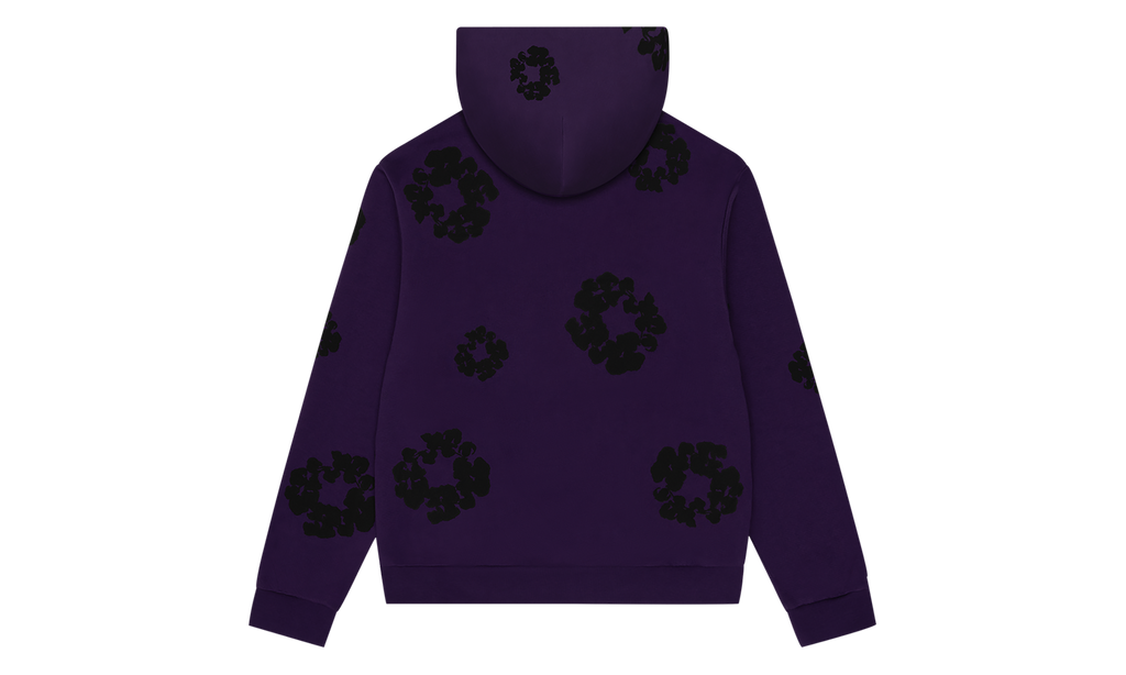 Black Cotton Wreath Hoodie "Purple" DT354