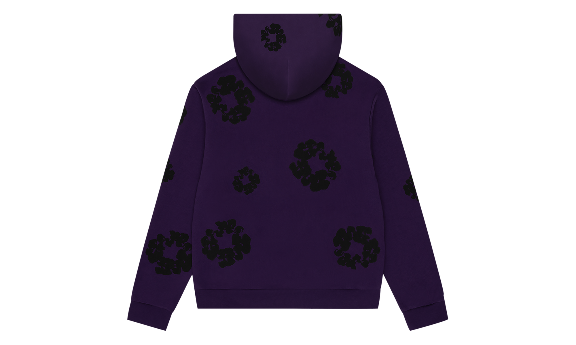 Black Cotton Wreath Hoodie "Purple" DT354