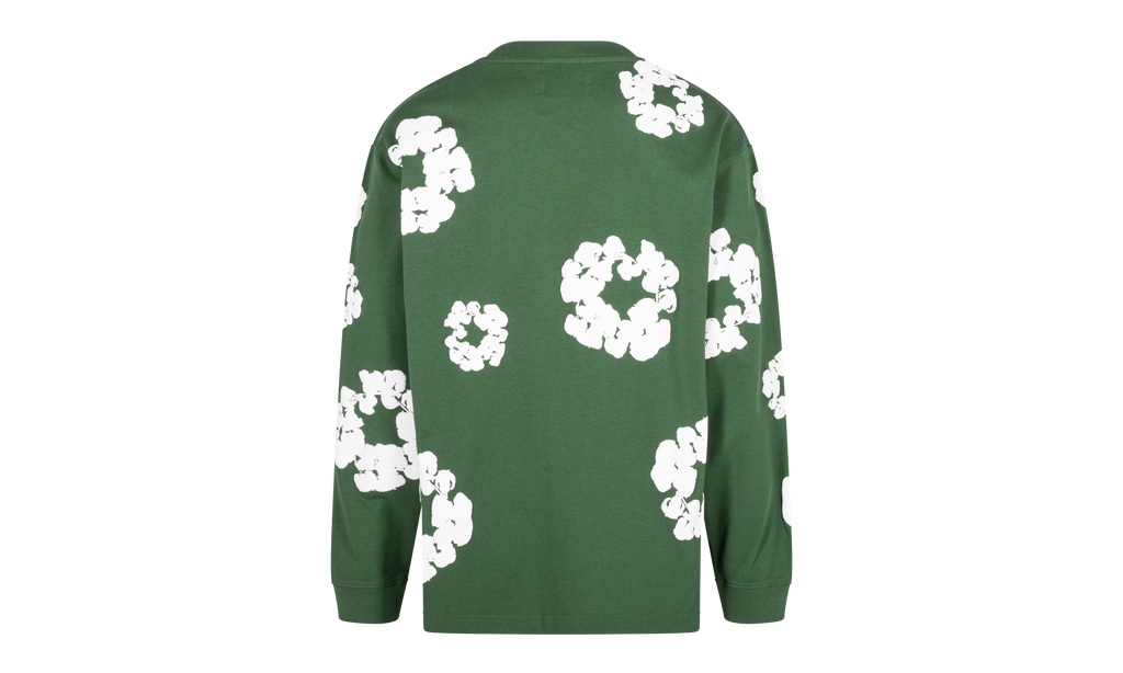 Long Sleeve Cotton Wreath Tee "Green" DT054