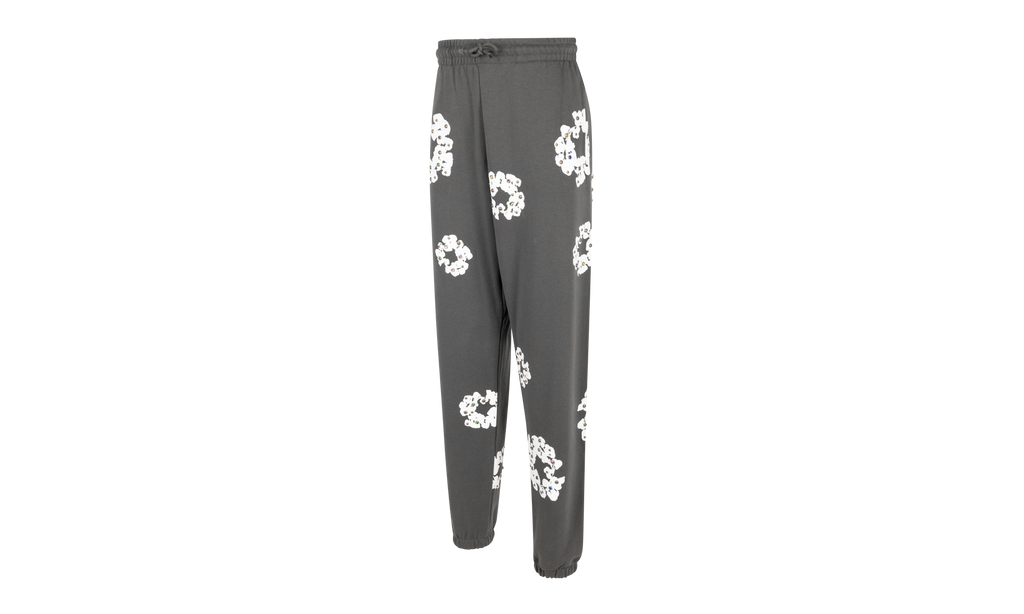 Rhinestone Cotton Wreath Sweatpants "Vintage Black" DT029
