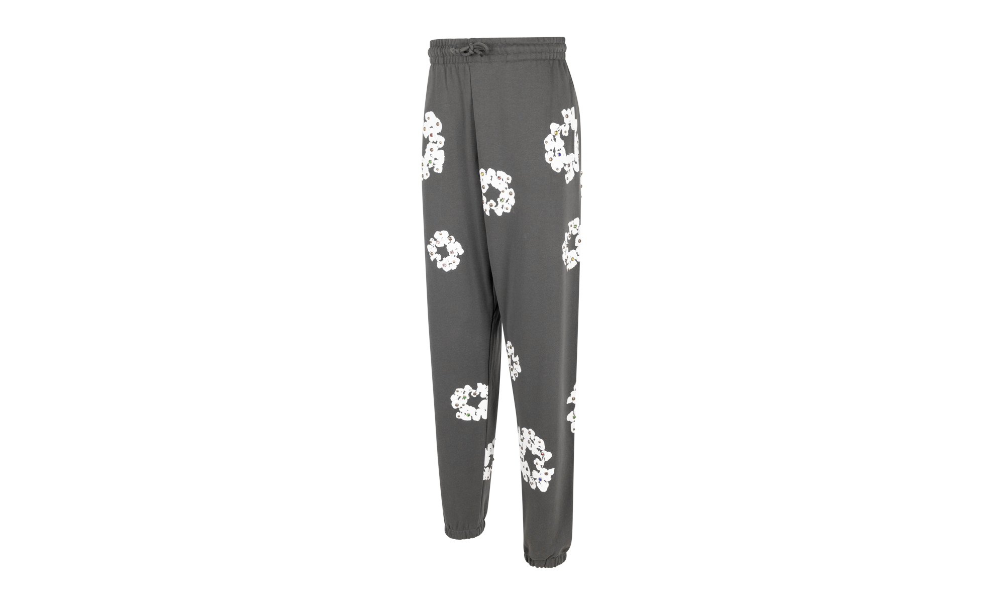 Rhinestone Cotton Wreath Sweatpants "Vintage Black" DT029