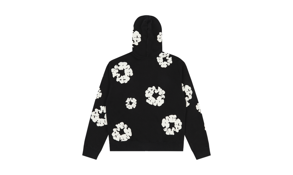 Cotton Wreath Zip Hoodie "Black" DT154