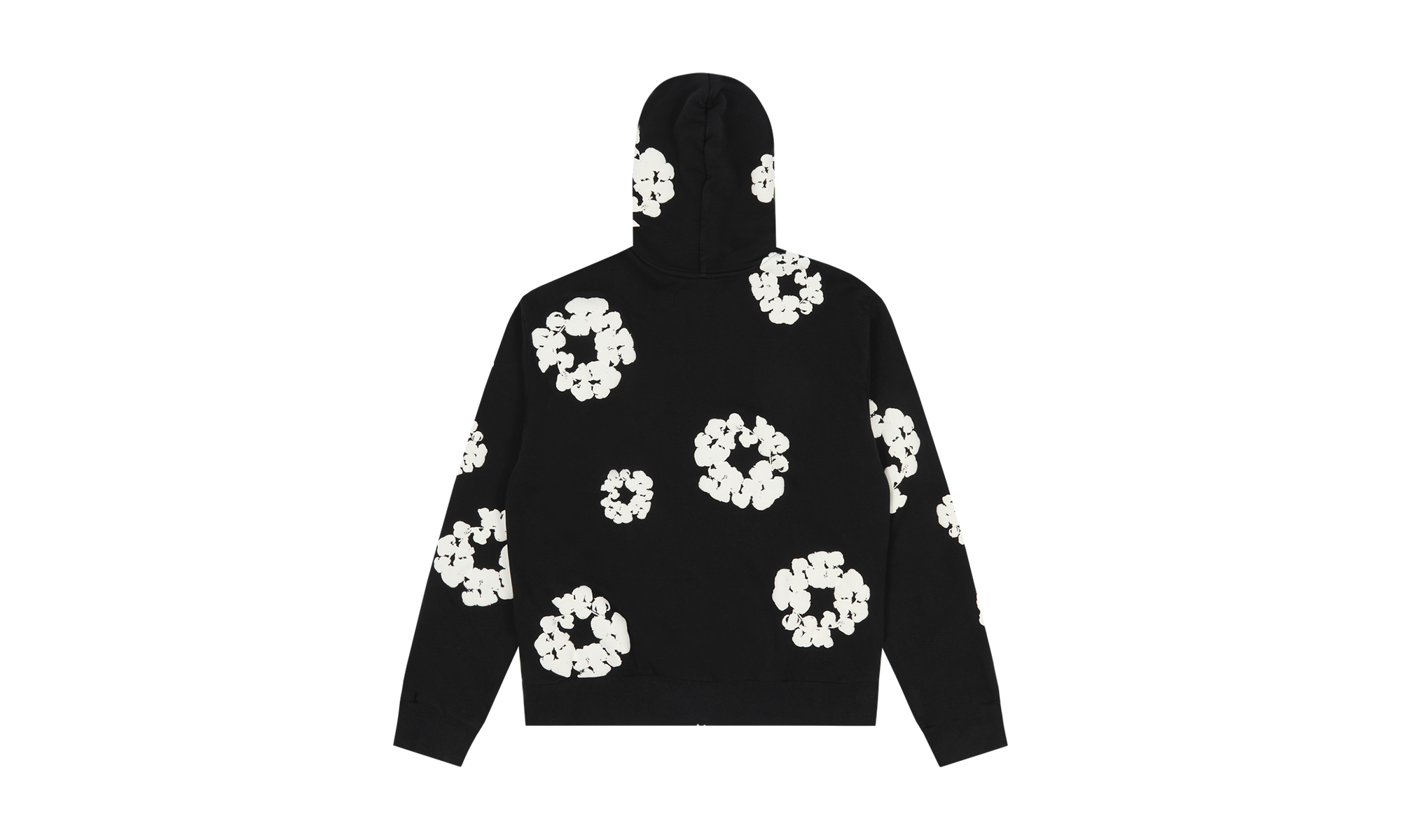 Cotton Wreath Zip Hoodie "Black" DT154
