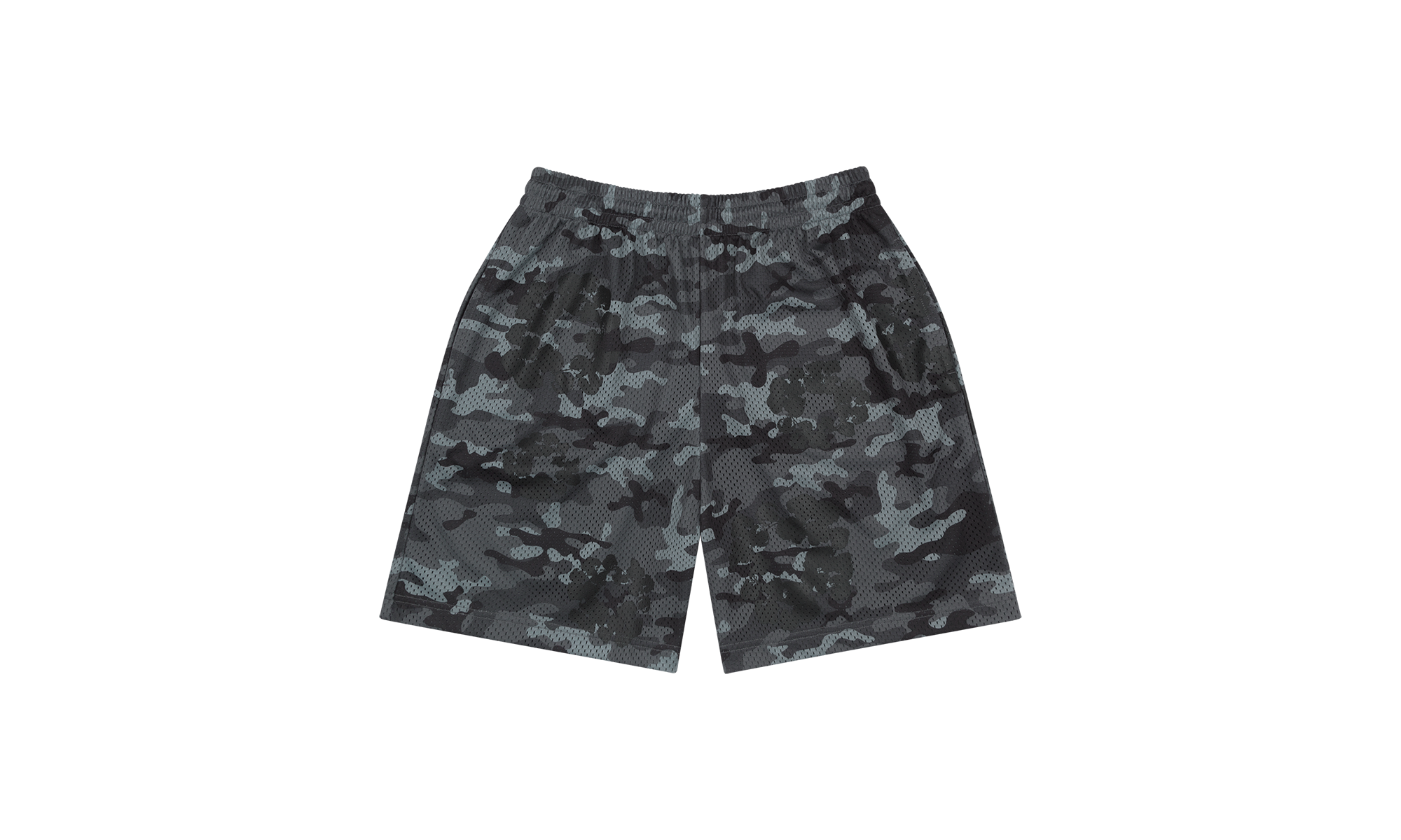 Camo Cotton Wreath Mesh Shorts "Black" DT174