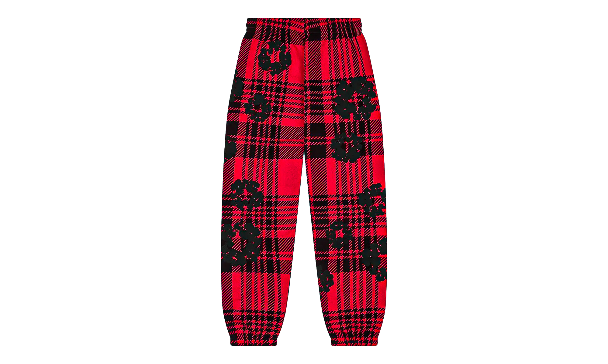Plaid Cotton Wreath Sweatpants "Red" DT387