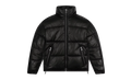 Leather Embossed Wreath Puffer Jacket "Black" DT527