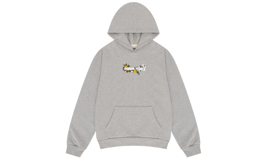 Cotton Floral Logo Hoodie "Grey" DT219