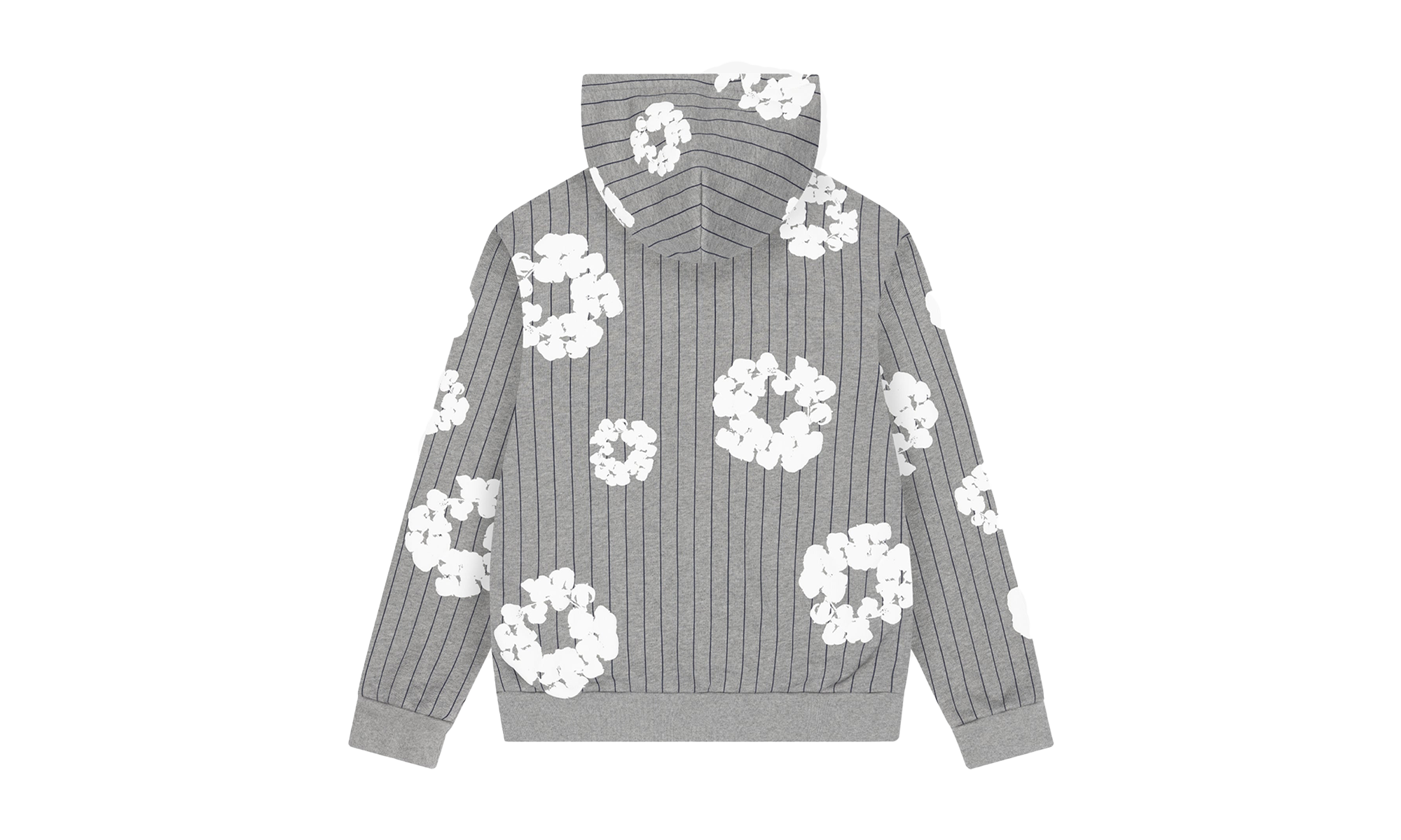 Pinstripe Wreath Zip Hoodie "Grey" DT241