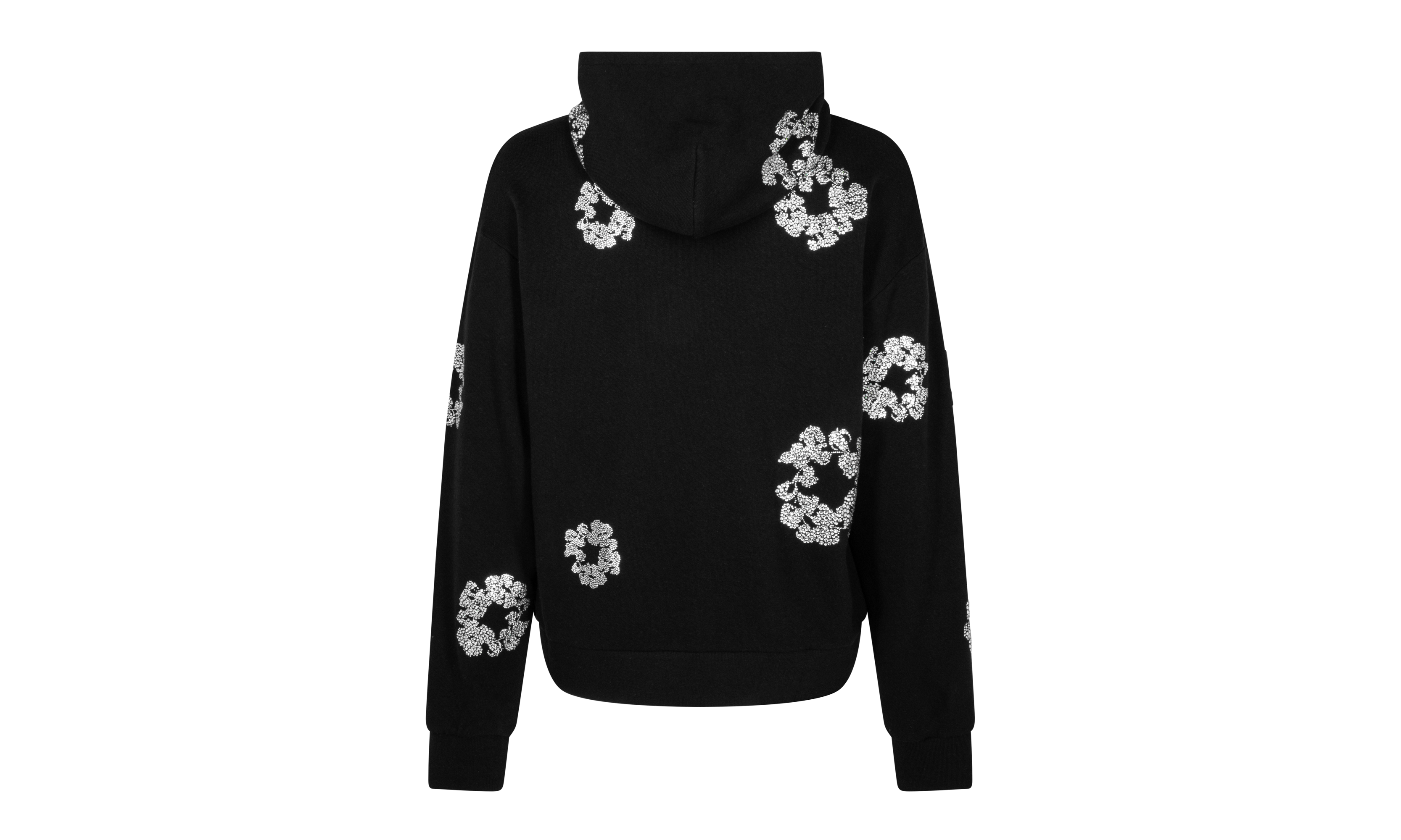 Cashmere Swarovski Cotton Wreath Zip Hoodie "Black" DT075