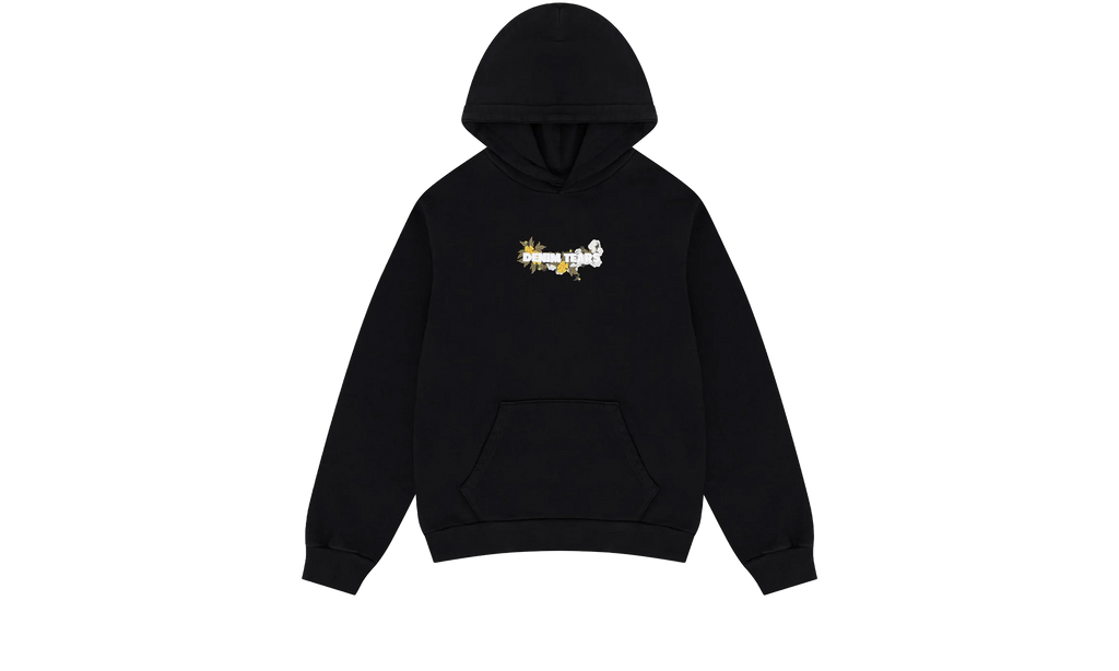 Embroidered Floral Logo Hoodie "Black" DT263