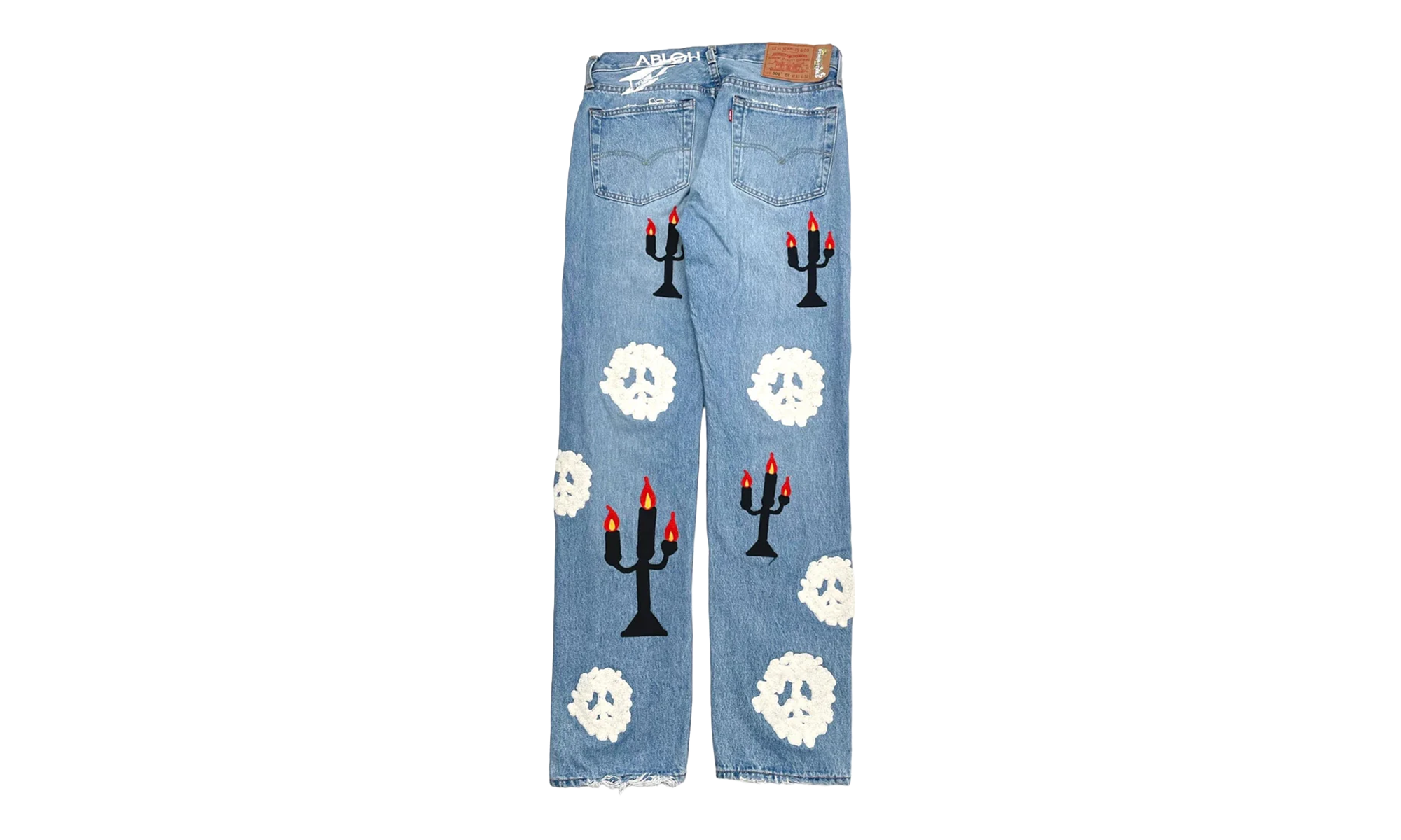 Levi's 501 Virgil Abloh Printed Jeans "Message in a Tear - Indigo" DT306