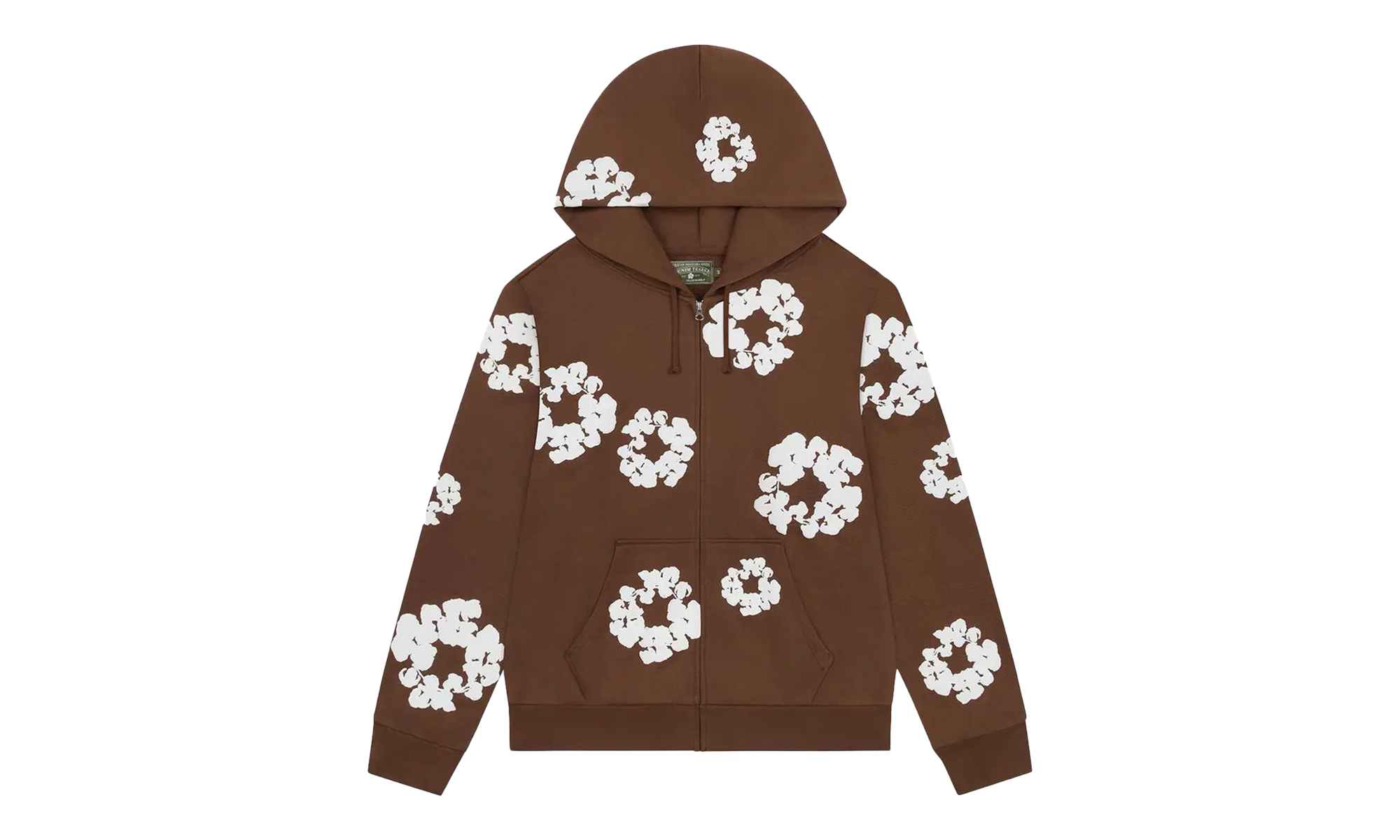Cotton Wreath Zip Hoodie "Brown" DT451
