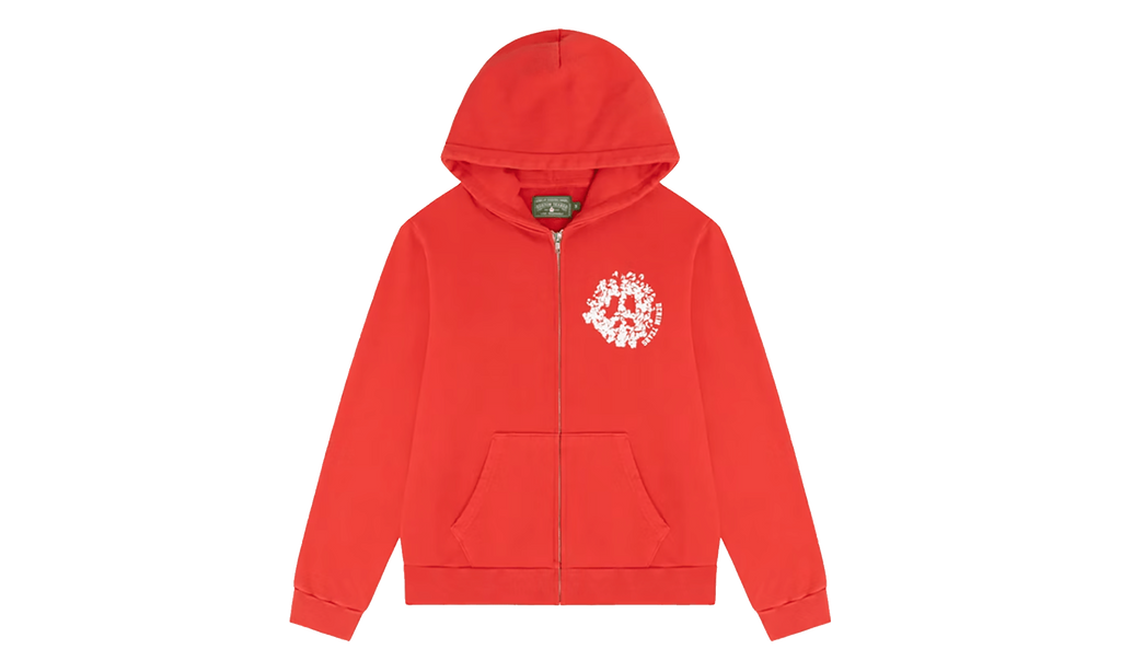Logo Zip Up Hoodie "Red / White" DT606