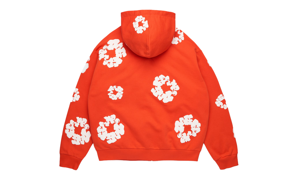 Cotton Wreath Zip Hoodie "Dark Orange" DT620