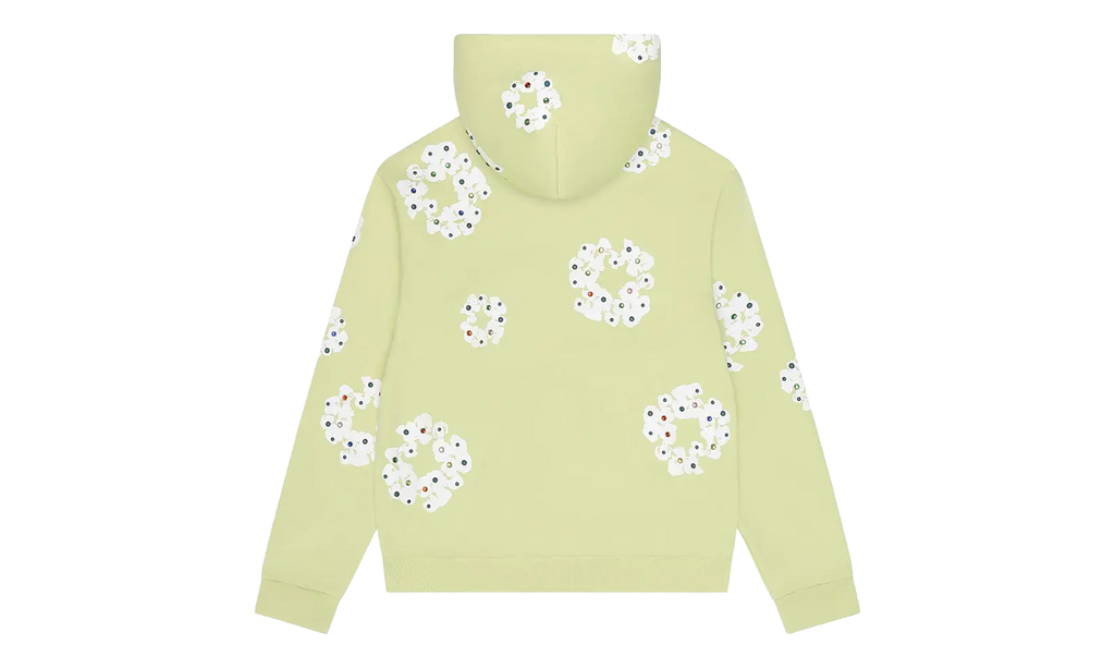 Rhinestone Cotton Wreath Zip Hoodie "Mint" DT517