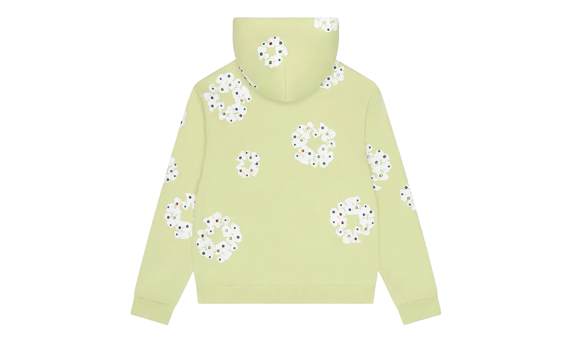 Rhinestone Cotton Wreath Zip Hoodie "Mint" DT517