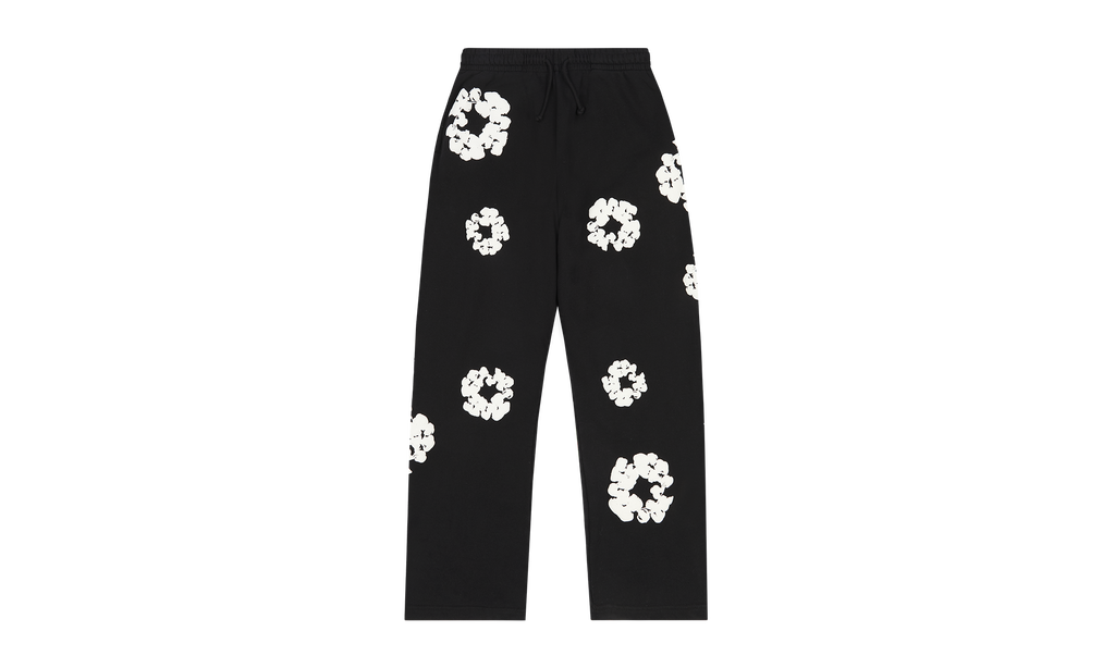 Cotton Wreath Baggy Sweatpants "Black" DT159