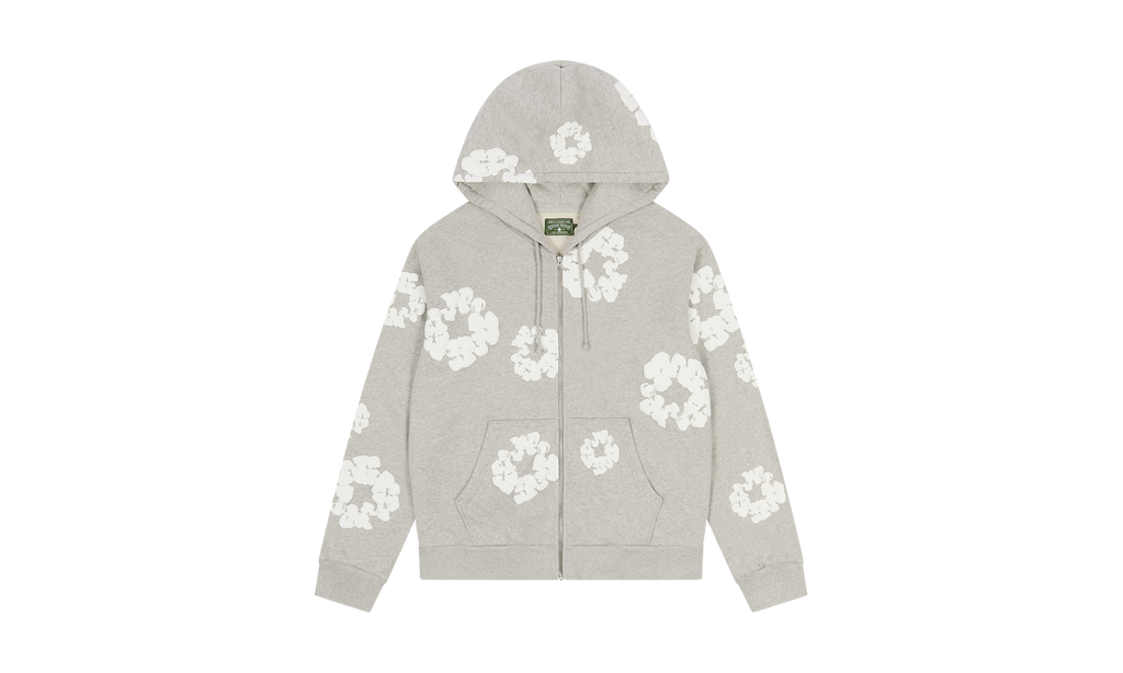 Cotton Wreath Zip Hoodie "Grey" DT155
