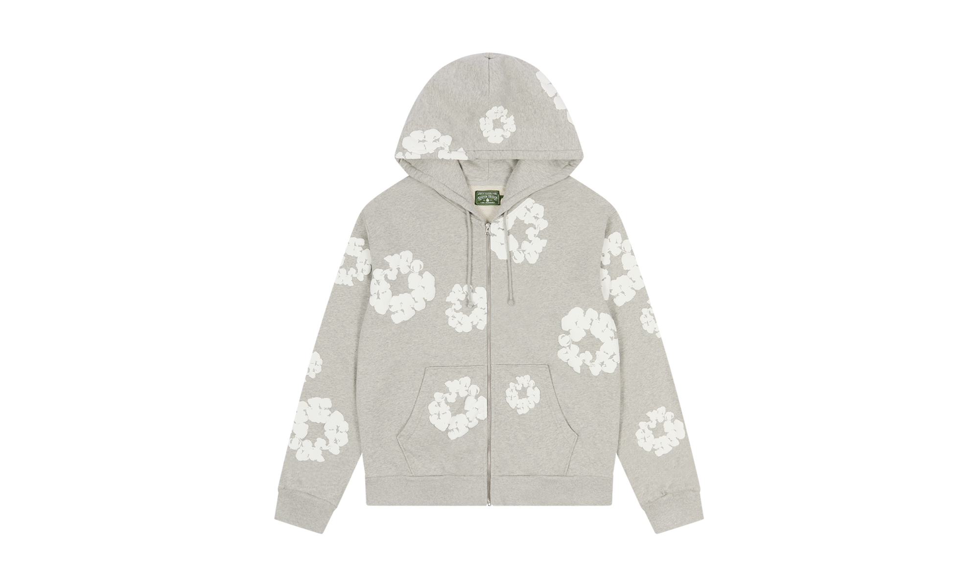 Cotton Wreath Zip Hoodie "Grey" DT155