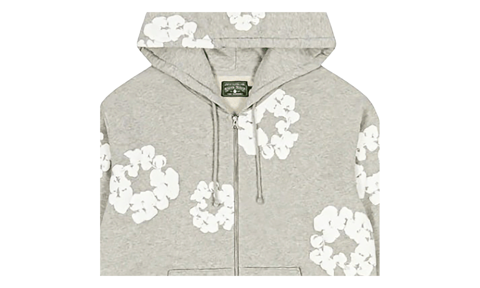 Cotton Wreath Zip Up Hooded Sweatshirt "Grey" DT373