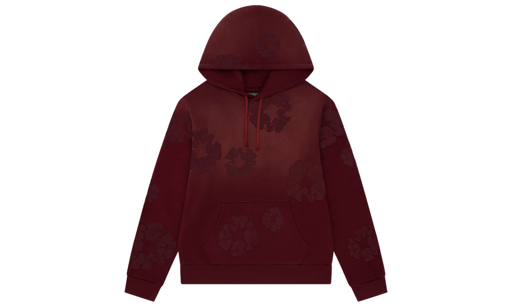 Faded Mono Cotton Wreath Hoodie "Beet Root" DT248